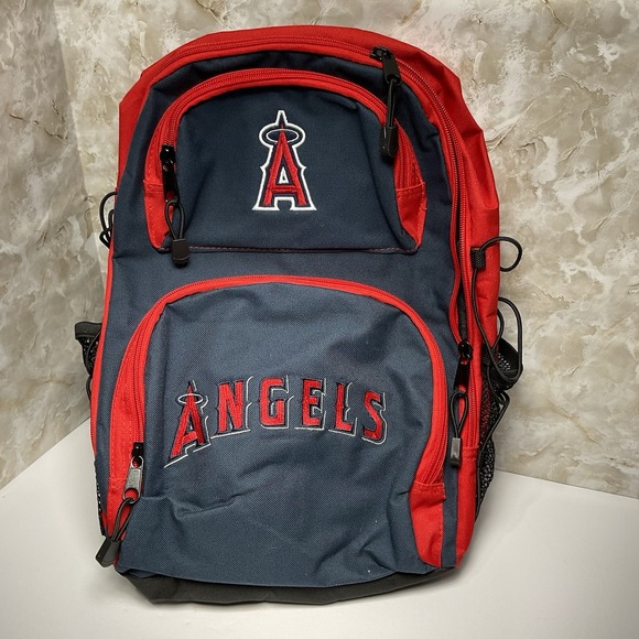 Los‎ Angeles Angels MLB Genuine Merchandise Backpack Red Navy Logo Baseball Bag - Picture 1 of 8
